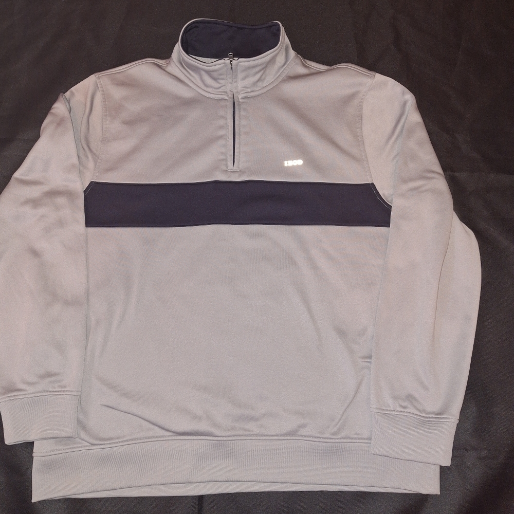 Izod Golf Brand Pullover 1/4 Zip Windbreaker Big Mans Size 2XL Gray 2X